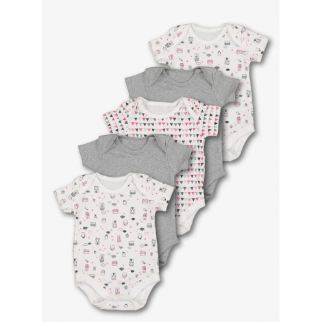 5 Pack Assorted Floral Bodysuits